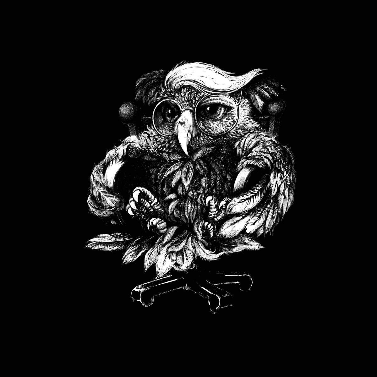 Sowa w fotelu — ilustracja z książki